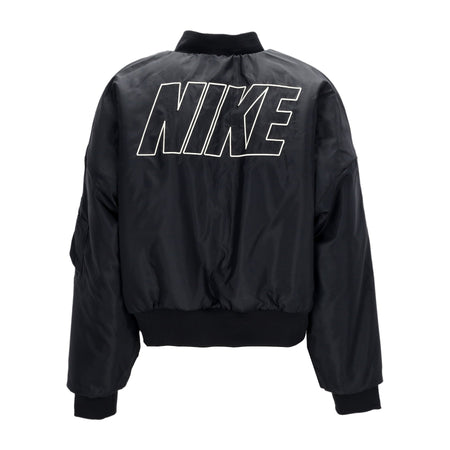 Nike Pelliccia Donna W Sportswear Reversible Faux Fur Bomber Black/coconut Milk da donna