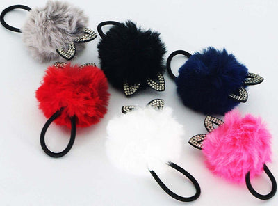 Codino Pon Pon Orecchie Gatto Glitter Peluche A10 Palla Elastico Ferma Capelli Fermacapelli Trade Shop italia - Napoli, Commerciovirtuoso.it
