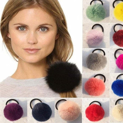 Codino-Pon-Pon-Pelliccia-Peluche-A05-Colorato-Palla-Elastico-Bambina-Ragazza