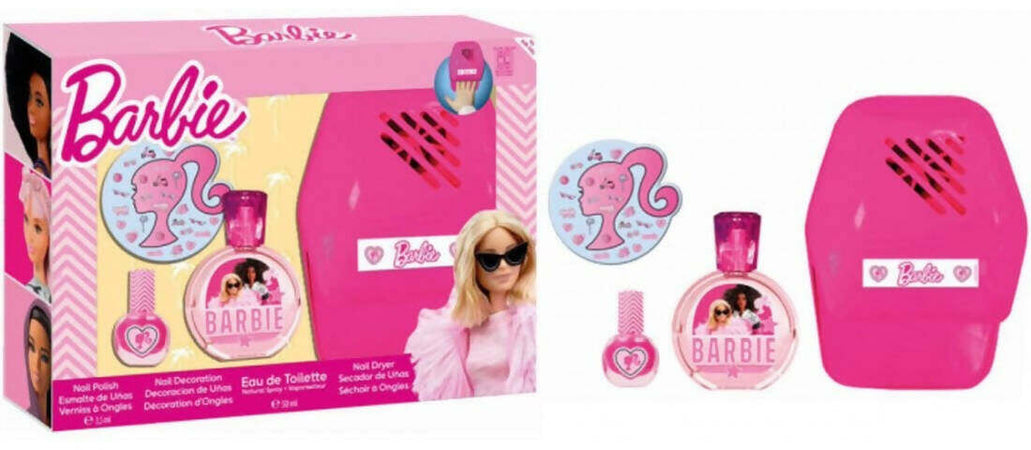 Cofanetto Barbie Con Profumo Edt 50 Ml Con Smalto Decorazioni E Lampada Unghie Mattel