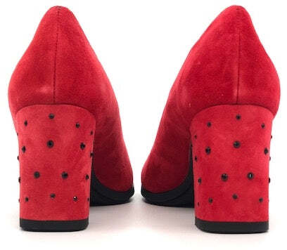 COLETTE Decollete in camoscio rosso