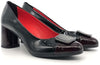 COLETTE Decollete nero e bordò in pelle vernice