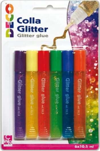 Colla glitter - 10 5 ml - colori pastello assortiti - CWR - blister 6 pezzi Casa e cucina/Hobby creativi/Materiali per hobby creativi/Glitter Eurocartuccia - Pavullo, Commerciovirtuoso.it
