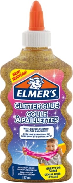 Colla glitterata liquida Slime - oro - flacone 177 ml - Elmer's Newell Cancelleria e prodotti per ufficio/Archivio ufficio e accessori per scrivania/Nastri colle elastici e graffette/Adesivi e colle/Adesivi spray Eurocartuccia - Pavullo, Commerciovirtuoso.it