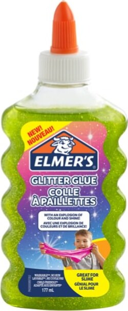 Colla glitterata liquida Slime - verde - flacone 177 ml - Elmer's Newell Cancelleria e prodotti per ufficio/Archivio ufficio e accessori per scrivania/Nastri colle elastici e graffette/Adesivi e colle/Adesivi spray Eurocartuccia - Pavullo, Commerciovirtuoso.it