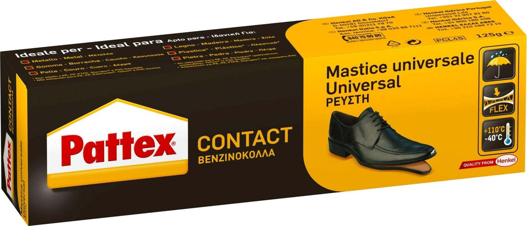 COLLA MASTICE UNIVERSALE PER GOMMA CUOIO SUGHERO LEGNO STOFFA PATTEX CONTACT 50 Fai da te/Ferramenta/Adesivi e sigillanti/Silicone Trade Shop italia - Napoli, Commerciovirtuoso.it
