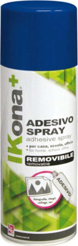 Colla spray - rimovibile - 400ml - IKona+ Cancelleria e prodotti per ufficio/Archivio ufficio e accessori per scrivania/Nastri colle elastici e graffette/Adesivi e colle/Adesivi spray Eurocartuccia - Pavullo, Commerciovirtuoso.it