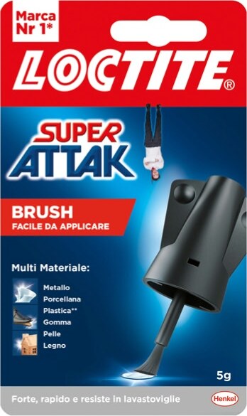 Colla Super Attak Easy Brush - 5 gr - trasparente - Loctite Cancelleria e prodotti per ufficio/Archivio ufficio e accessori per scrivania/Nastri colle elastici e graffette/Adesivi e colle/Super colla Eurocartuccia - Pavullo, Commerciovirtuoso.it