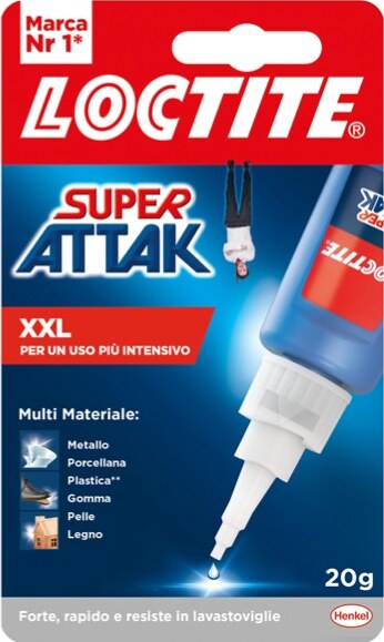 Colla Super Attak XXL - 20 gr - trasparente - Loctite Cancelleria e prodotti per ufficio/Archivio ufficio e accessori per scrivania/Nastri colle elastici e graffette/Adesivi e colle/Super colla Eurocartuccia - Pavullo, Commerciovirtuoso.it