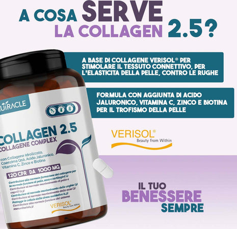 Collagene-bioactive-verisol®-2500-mg-+-acido-ialuronico-+-coenzima-q10---integratore-pelle,-capelli-e-ossa-con-biotina,-zinco-e-vitamina-c---120-compresse,-nutracle