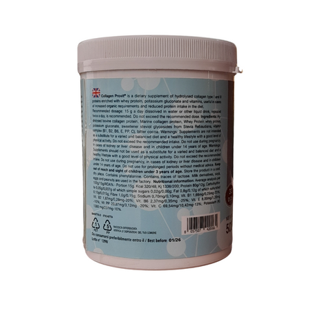 Scen Collagene Provit - Collagene idrolizzato tipo I e II ad altissima concentrazione, arricchito con proteine del siero del latte, potassio, vitamine B1, B2, B6, E, PP, C