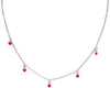 Collana Bimba- Ragazza in Argento 925 Millesimi con Stelline Smaltate Fuchsia Pendenti