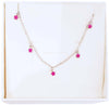Collana Bimba- Ragazza in Argento 925 Millesimi con Stelline Smaltate Fuchsia Pendenti