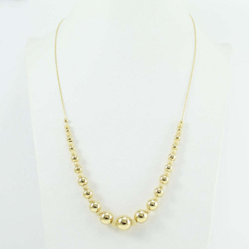 Collana collier donna in oro giallo 18 ct con sfere lucide e diamantate