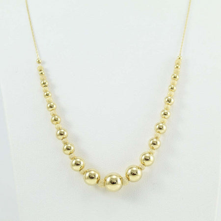 Collana collier donna in oro giallo 18 ct con sfere lucide e diamantate