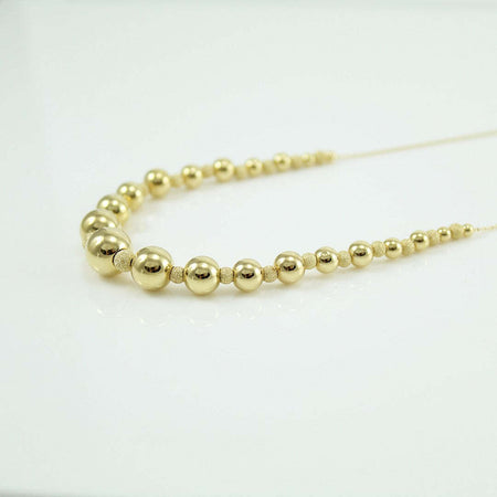 Collana collier donna in oro giallo 18 ct con sfere lucide e diamantate
