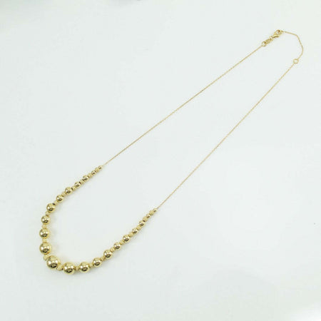 Collana collier donna in oro giallo 18 ct con sfere lucide e diamantate