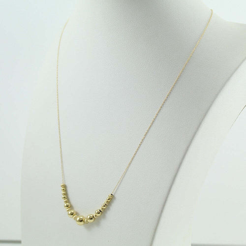 Collana collier donna in oro giallo 18 ct con sfere lucide e satinate