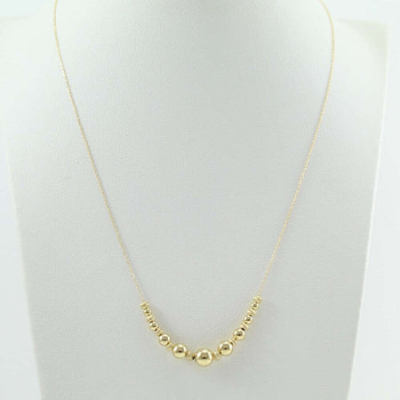 Collana collier donna in oro giallo 18 ct con sfere lucide e satinate