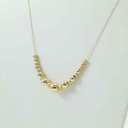 Collana collier donna in oro giallo 18 ct con sfere lucide e satinate