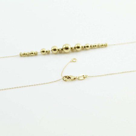 Collana collier donna in oro giallo 18 ct con sfere lucide e satinate