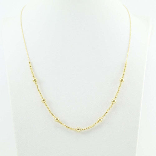 Collana Collier Donna In Oro Giallo Con Sfere Lucide E Diamantate