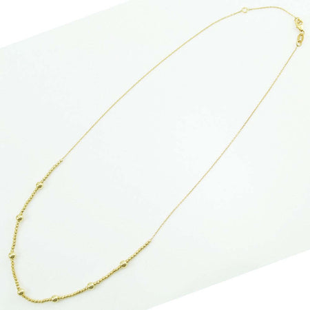 Collana collier donna in oro giallo con sfere lucide e diamantate