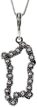 Collana con ciondolo sardegna pendente filigrana sarda in argento brunito