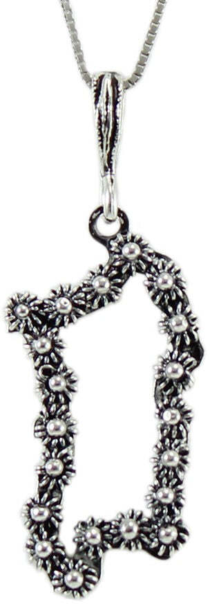 Collana con ciondolo sardegna pendente filigrana sarda in argento brunito