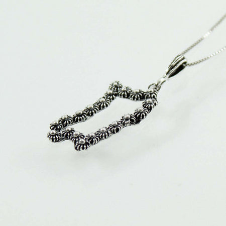 Collana con ciondolo sardegna pendente filigrana sarda in argento brunito