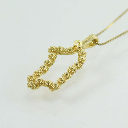 Collana Con Ciondolo Sardegna Pendente Filigrana Sarda in Argento Dorato Collana Donna 34x13 Mm Catena Maglia Veneziana E Chiusura Moschettone