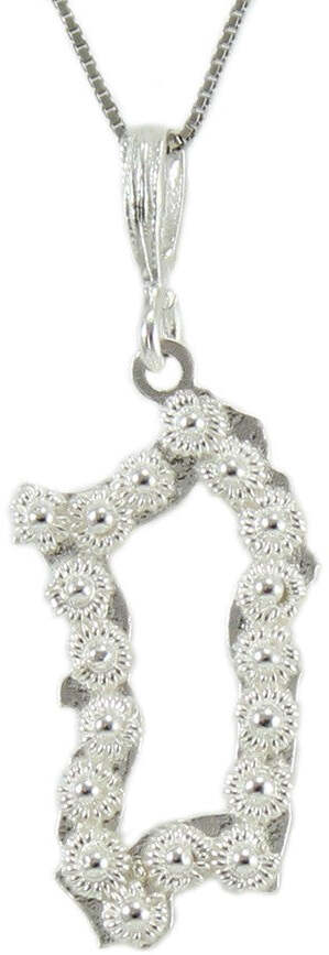 Collana con ciondolo sardegna pendente filigrana sarda in argento traforato