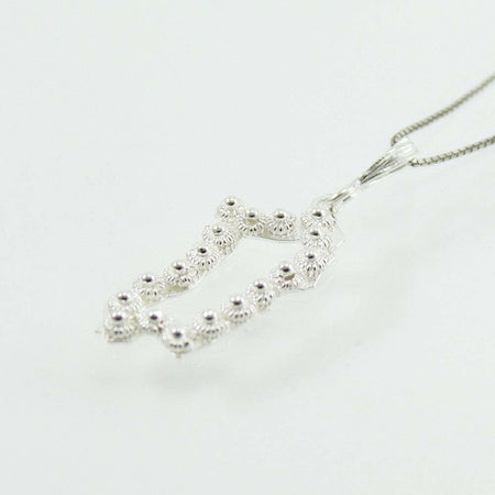 Collana con ciondolo sardegna pendente filigrana sarda in argento traforato