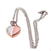 Collana con cuore pendente in argento dorato rosa e diamantato