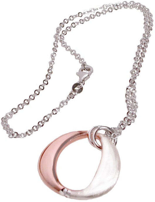 collana con pentente argento rosa