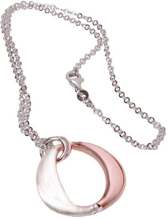 collana con pentente argento rosa