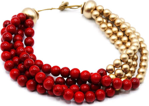 Collana Da Donna Con Perle Multifilo Collana Fashion Girocollo in Resina Nickel Free Collana Con 4 Fili Perle Bicolore Moda/Donna/Gioielli/Collane Leclaf - Napoli, Commerciovirtuoso.it