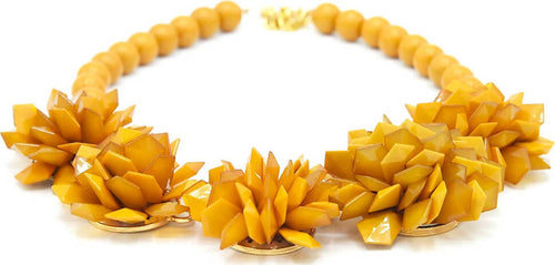 Collana Da Donna in Zamak E Resina Collana Girocollo Con 5 Fiori E Perle Chiusura Regolabile Collana Fashion Nickel Free Moda/Donna/Gioielli/Collane Leclaf - Napoli, Commerciovirtuoso.it