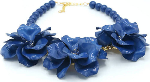 Collana Da Donna in Zamak E Resina Colorata Collana Girocollo Fashion Con Perle E 3 Fiori Satinati Chiusura Regolabile Nickel Free Moda/Donna/Gioielli/Collane Leclaf - Napoli, Commerciovirtuoso.it