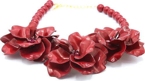 Collana Da Donna in Zamak E Resina Colorata Collana Girocollo Fashion Con Perle E 3 Fiori Satinati Chiusura Regolabile Nickel Free Moda/Donna/Gioielli/Collane Leclaf - Napoli, Commerciovirtuoso.it