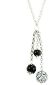 Collana argento con onice nero Su Coccu e bottone sardo