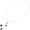 Collana argento con onice nero Su Coccu e bottone sardo