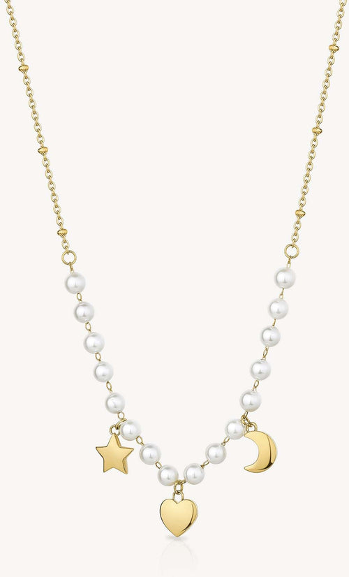 Collana Donna Brosway Bah80 Con Pendenti Cuore Stella Luna