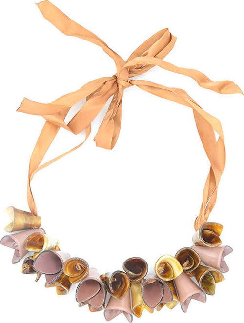 Collana Donna Collana Fashion Campanelle in Zamak E Resina Collana Regolabile Chiusura Doppio Nastro in Raso Moda/Donna/Gioielli/Collane Leclaf - Napoli, Commerciovirtuoso.it