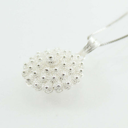 Collana con ciondolo pendente filigrana sarda in argento