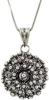 Collana con ciondolo pendente filigrana sarda in argento brunito