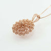 Collana Donna Con Ciondolo Pendente Filigrana Sarda in Argento Placcato Oro Rosa Pendente 18 Mm Catena Collana 40 Mm