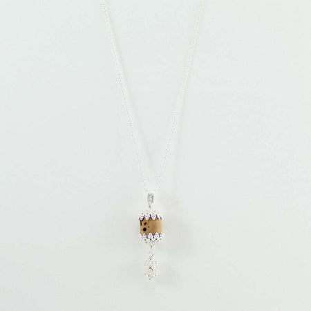 Collana donna con pendente sughero decorato in filigrana sarda in argento