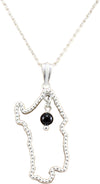 Collana donna argento con Sardegna traforata e pendente Su Coccu onice