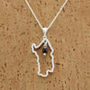 Collana donna argento con Sardegna traforata e pendente Su Coccu onice